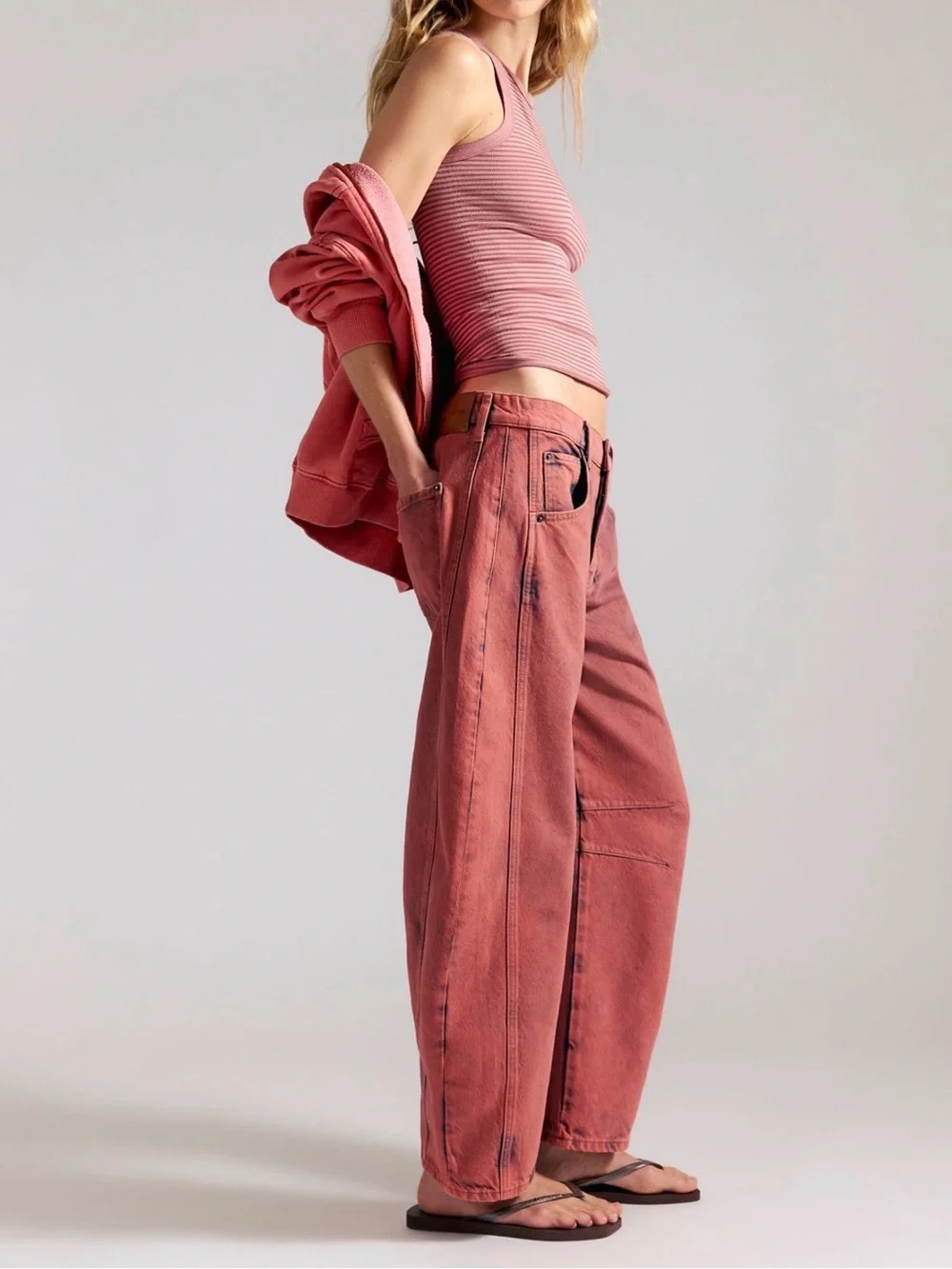 Free People Good Luck Barrell Jeans in Faded Rust
